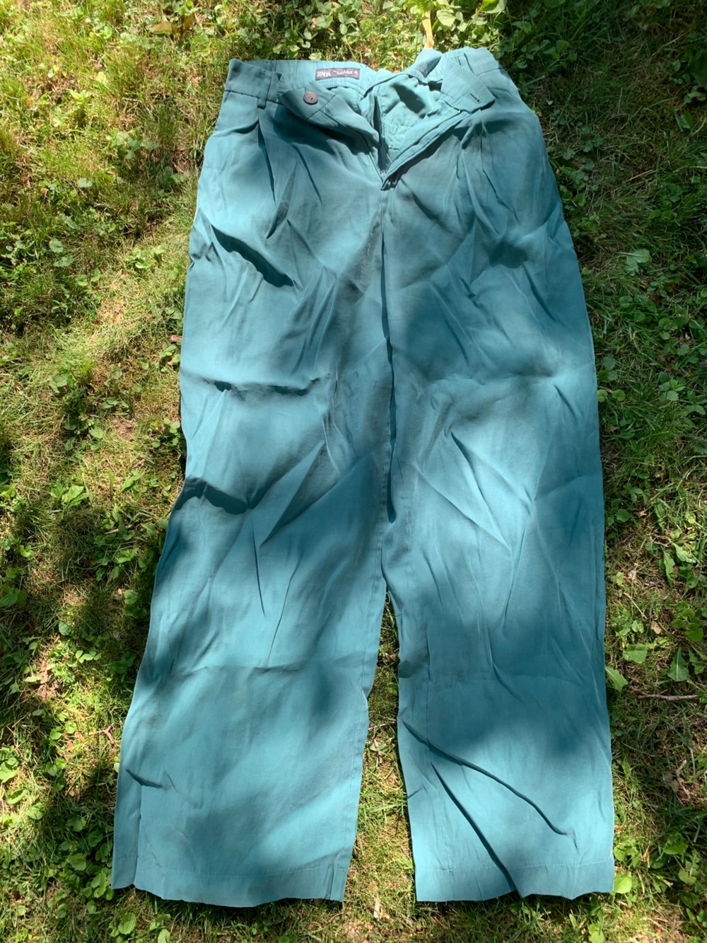 Zara Teal Wide-Leg Pants